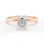 Casey Emerald Cut Lab Grown Diamond 18Kt Rose Gold Engagement Ring
