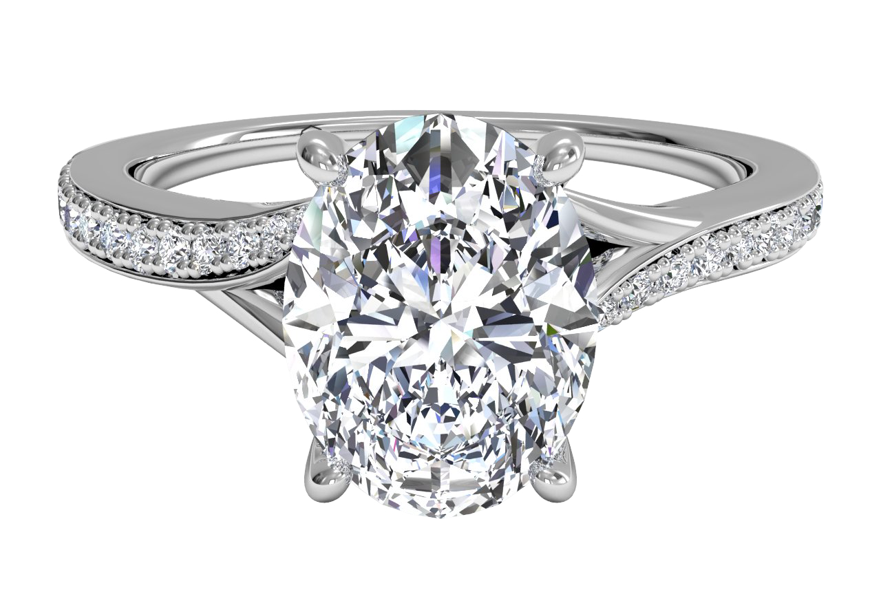 Elise Oval Cut Lab Grown Diamond Platinum Engagement Ring