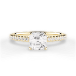 Giselle Asscher Cut Lab Grown Diamond 18Kt Yellow Gold Engagement Ring