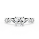 Edith Asscher Cut Lab Grown Diamond 18Kt White Gold Engagement Ring