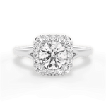 Geneva Round Cut Lab Grown Diamond 18Kt White Gold Engagement Ring