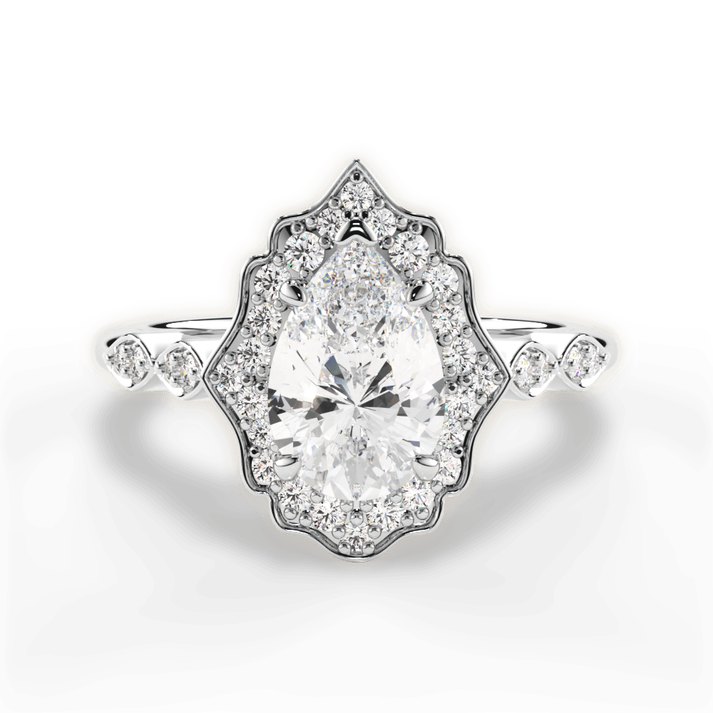 Julie Pear Cut Lab Grown Diamond Platinum Engagement Ring