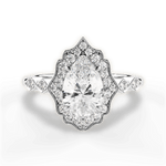 Julie Pear Cut Lab Grown Diamond 18Kt White Gold Engagement Ring