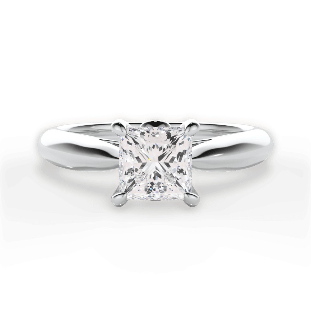 Beverly Princess Cut Lab Grown Diamond Platinum Engagement Ring