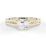Elena Asscher Cut Lab Grown Diamond 18Kt Yellow Gold Engagement Ring