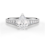Leslie Pear Cut Lab Grown Diamond Platinum Engagement Ring