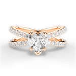 Lauren Heart Cut Lab Grown Diamond 18Kt Rose Gold Engagement Ring