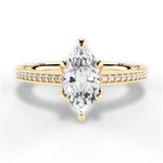 Donna Marquise Cut Lab Grown Diamond 18Kt Yellow Gold Engagement Ring