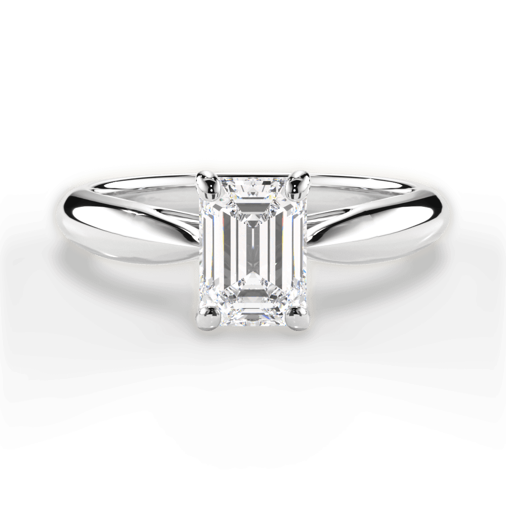 Amy Emerald Cut Lab Grown Diamond 18Kt White Gold Engagement Ring