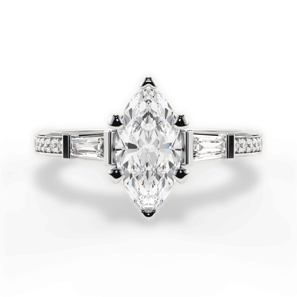 Katie Marquise Cut Lab Grown Diamond 18Kt White Gold Engagement Ring