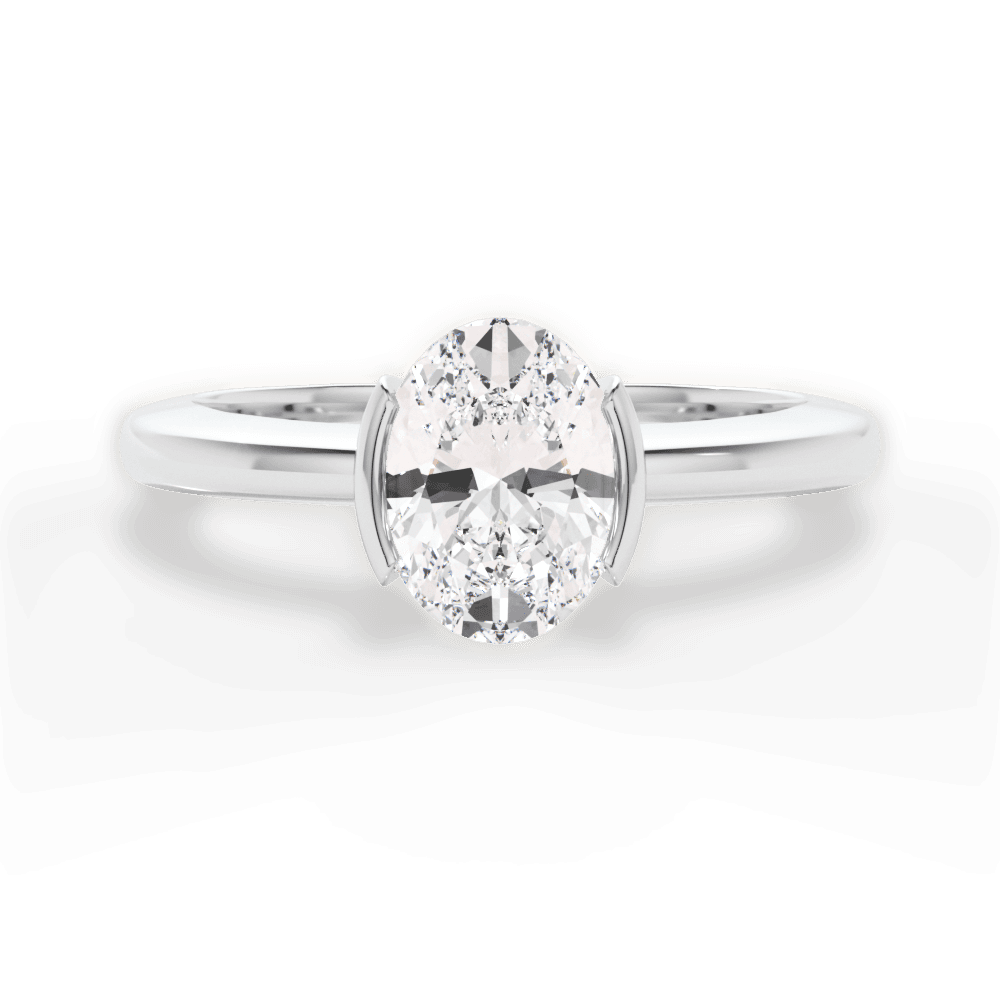 Bridget Oval Cut Lab Grown Diamond 18Kt White Gold Engagement Ring