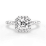 Leah Asscher Cut Lab Grown Diamond 18Kt White Gold Engagement Ring