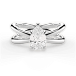 Ada Pear Cut Lab Grown Diamond 18Kt White Gold Engagement Ring
