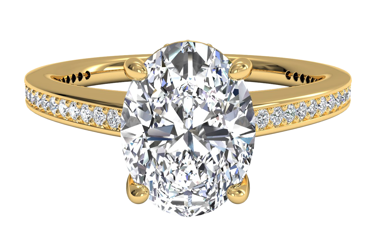 Judith Oval Cut Lab Grown Diamond 18Kt Yellow Gold Engagement Ring
