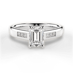 Brittany Emerald Cut Lab Grown Diamond 18Kt White Gold Engagement Ring