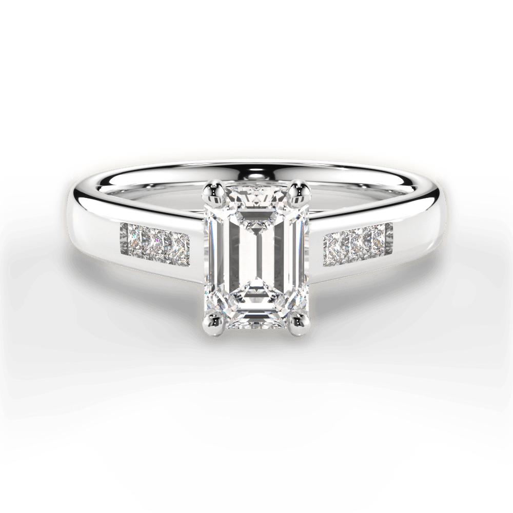 Brittany Emerald Cut Lab Grown Diamond Platinum Engagement Ring