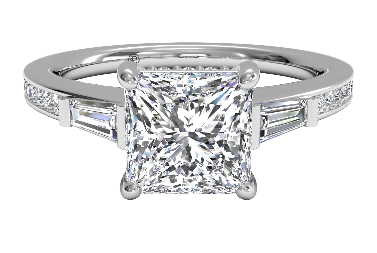 Katie Princess Cut Lab Grown Diamond 14Kt White Gold Engagement Ring