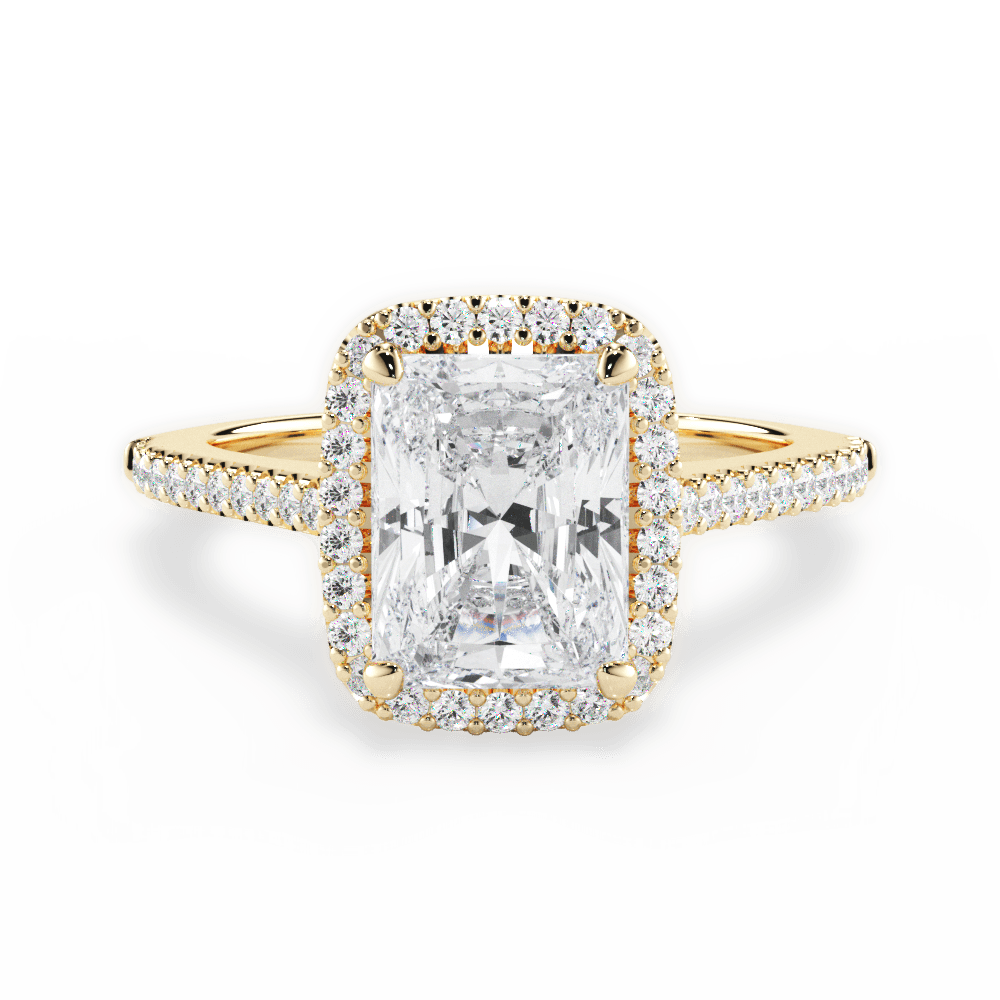 Jeanne Radiant Cut Lab Grown Diamond 18Kt Yellow Gold Engagement Ring