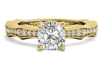 Wendy cushion lab diamond engagement ring in 18k yellow gold
