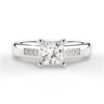 Brittany Princess Cut Lab Grown Diamond 14Kt White Gold Engagement Ring
