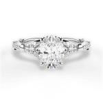 Geraldine Oval Cut Lab Grown Diamond 14Kt White Gold Engagement Ring