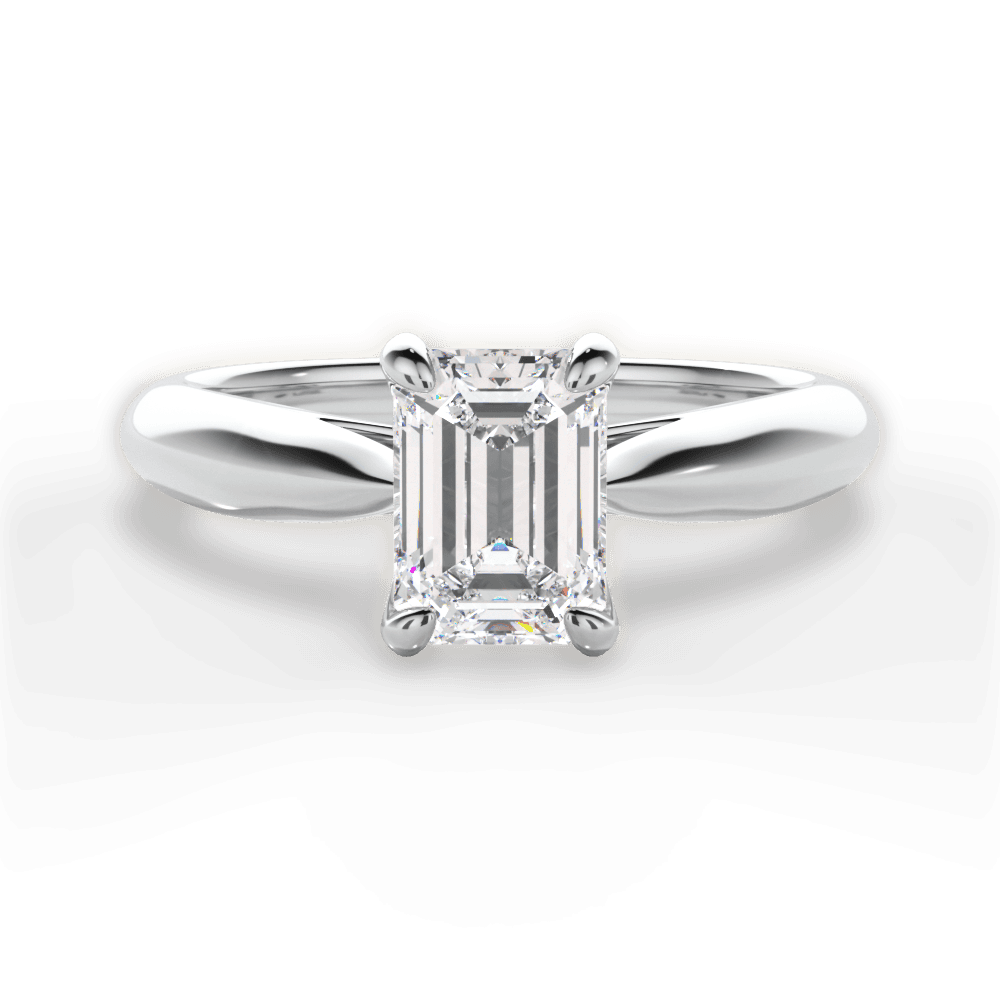 Beverly Emerald Cut Lab Grown Diamond 14Kt White Gold Engagement Ring