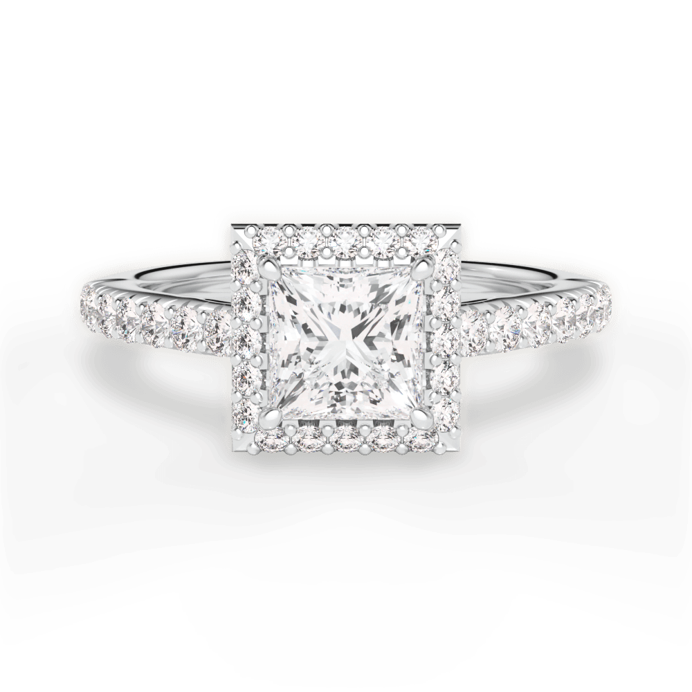 Kathleen Princess Cut Lab Grown Diamond 18Kt White Gold Engagement Ring