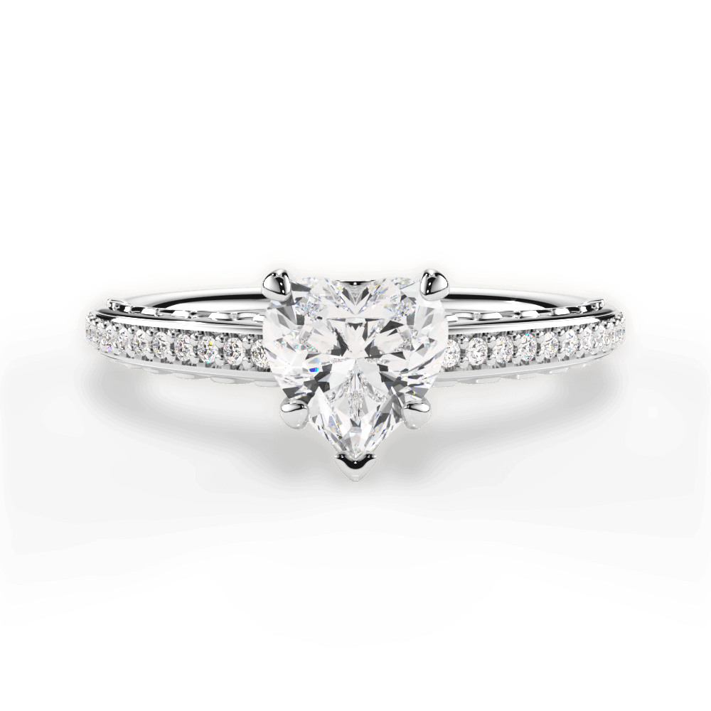 Caroline Heart Cut Lab Grown Diamond 14Kt White Gold Engagement Ring