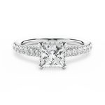 Laura Princess Cut Lab Grown Diamond 14Kt White Gold Engagement Ring