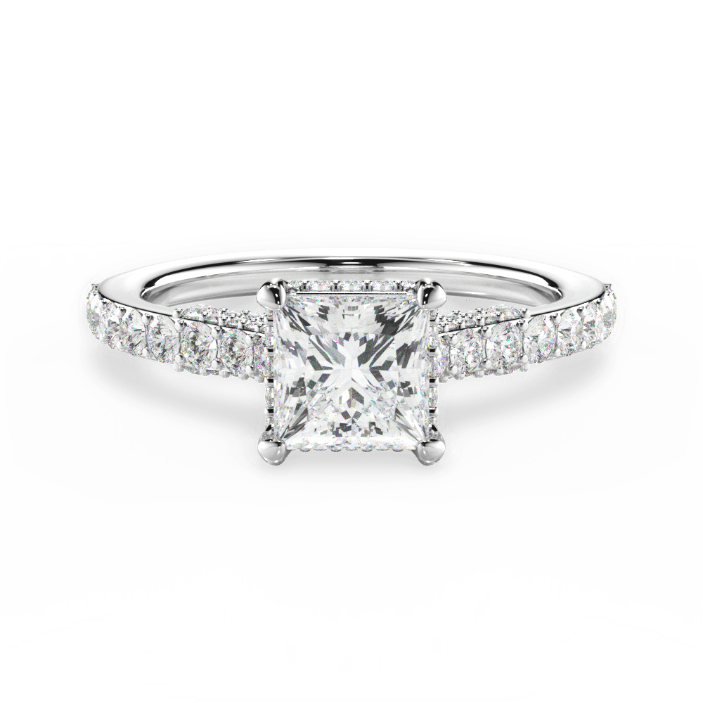 Laura Princess Cut Lab Grown Diamond Platinum Engagement Ring