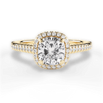 Jenny Cushion Cut Lab Grown Diamond 18Kt Yellow Gold Engagement Ring