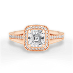 Lillian Asscher Cut Lab Grown Diamond 18Kt Rose Gold Engagement Ring