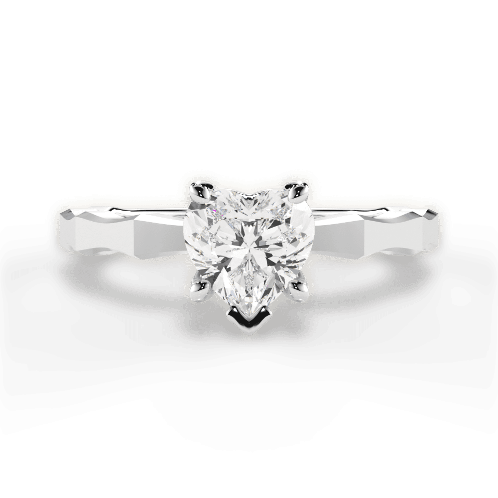 Aaliyah Heart Cut Lab Grown Diamond 14Kt White Gold Engagement Ring