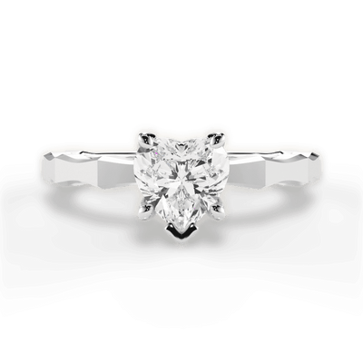 Heart lab diamond engagement ring
