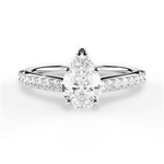 Elizabeth Pear Cut Lab Grown Diamond 18Kt White Gold Engagement Ring