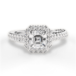 Kim Asscher Cut Lab Grown Diamond Platinum Engagement Ring