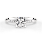 Giselle Cushion Cut Lab Grown Diamond 14Kt White Gold Engagement Ring