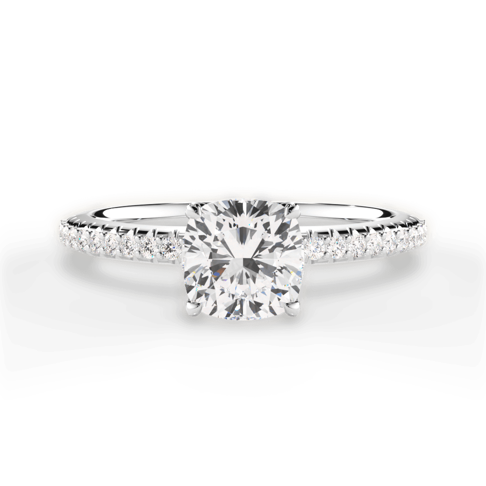 Giselle Cushion Cut Lab Grown Diamond Platinum Engagement Ring