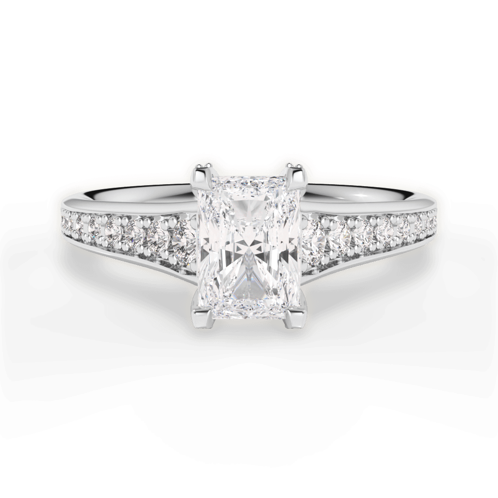 Leslie Radiant Cut Lab Grown Diamond Platinum Engagement Ring