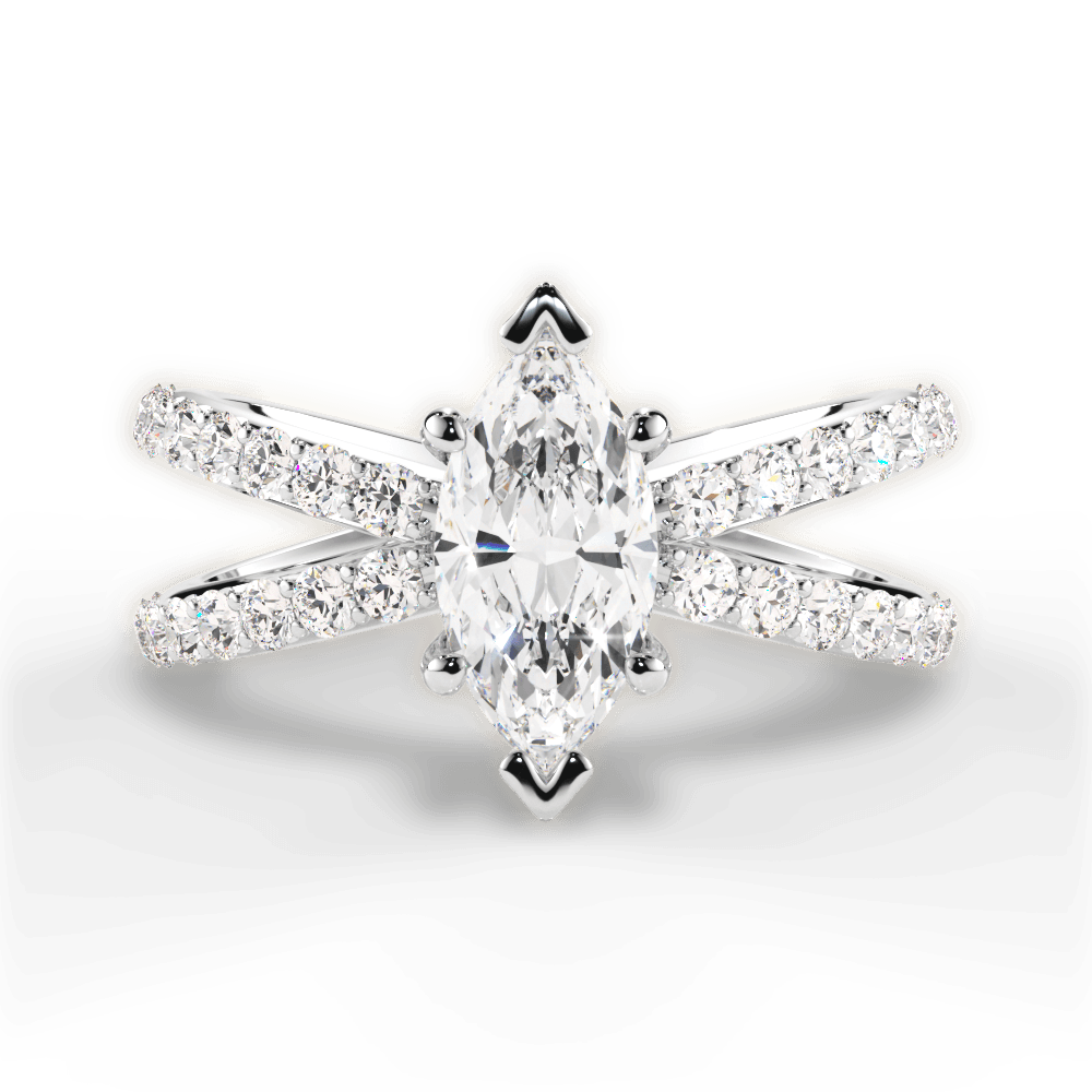 Lauren Marquise Cut Lab Grown Diamond 18Kt White Gold Engagement Ring