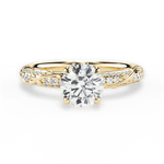 Josephine Round Cut Lab Grown Diamond 18Kt Yellow Gold Engagement Ring