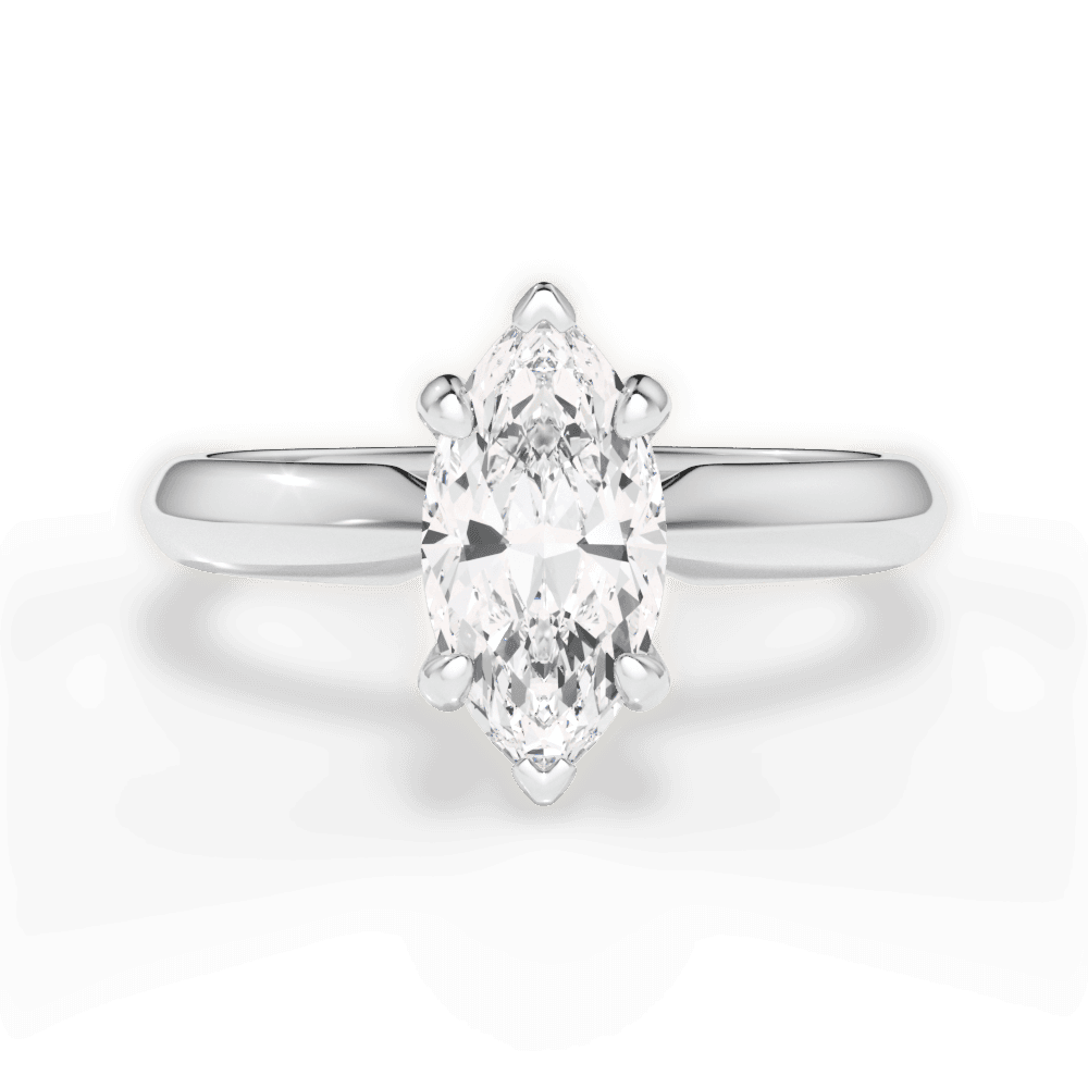 Amanda Marquise Cut Lab Grown Diamond 14Kt White Gold Engagement Ring
