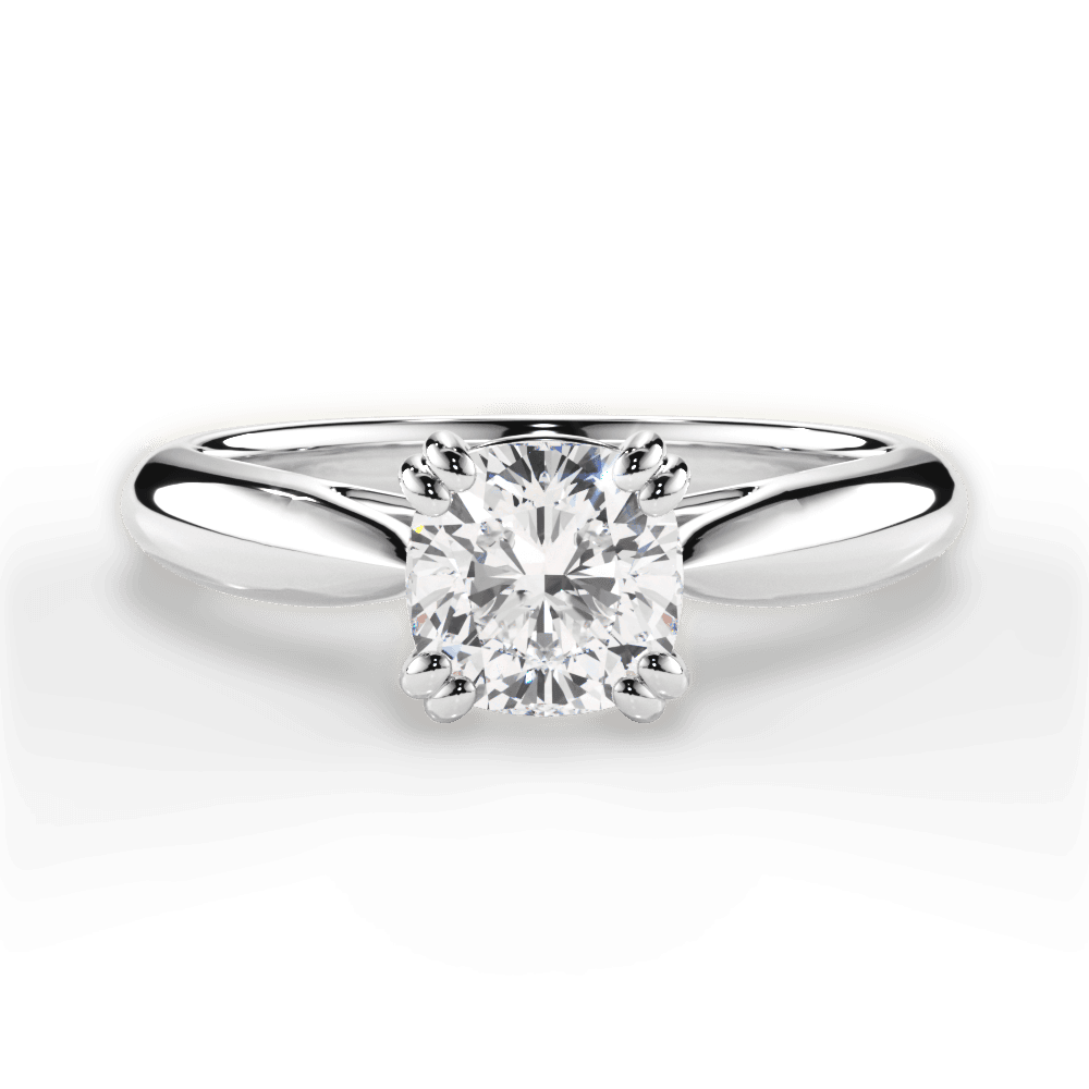 Camila Cushion Cut Lab Grown Diamond 14Kt White Gold Engagement Ring