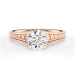 Leslie Round Cut Lab Grown Diamond 18Kt Rose Gold Engagement Ring