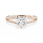Kendra Heart Cut Lab Grown Diamond 18Kt Rose Gold Engagement Ring