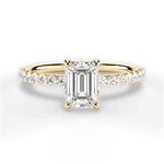 Elsie Emerald Cut Lab Grown Diamond 18Kt Yellow Gold Engagement Ring
