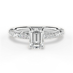 Gloria Emerald Cut Lab Grown Diamond 14Kt White Gold Engagement Ring