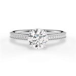 Janet Round Cut Lab Grown Diamond Platinum Engagement Ring