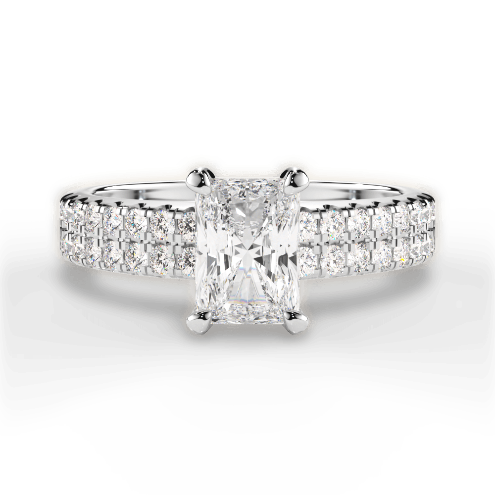 Kayla Radiant Cut Lab Grown Diamond Platinum Engagement Ring