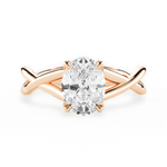 Aubrey Oval Cut Lab Grown Diamond 18Kt Rose Gold Engagement Ring